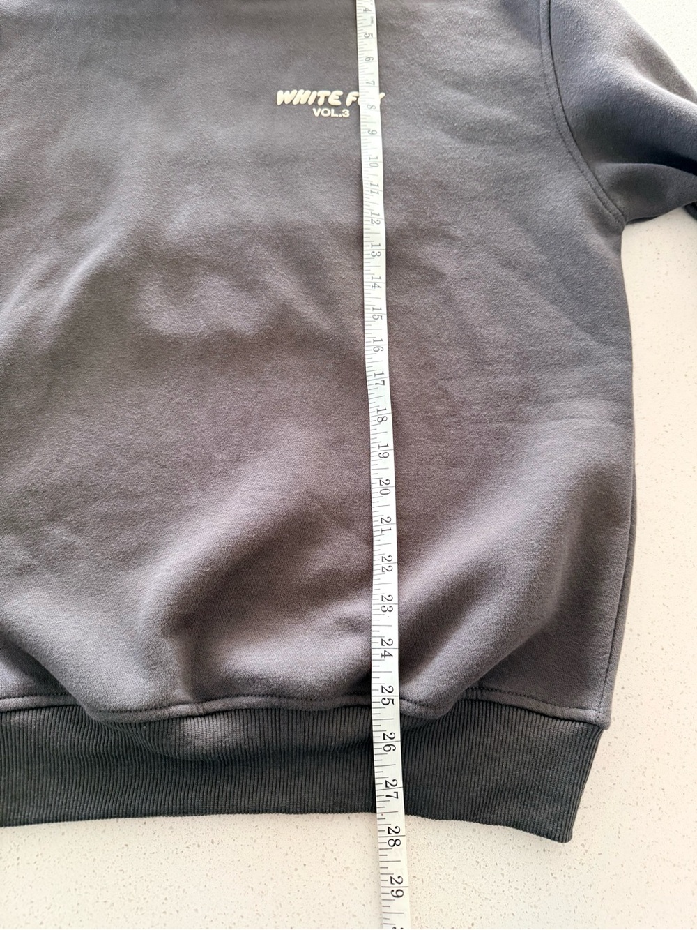 White Fox Boutique Vol 3 Oversized Hoodie Gray Cream Puff Print Small Women - Picture 5 of 8